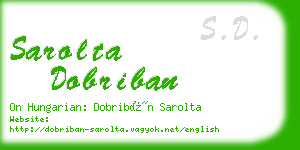 sarolta dobriban business card